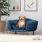 Christopher Knight Home Elroy Orthopedic Dog Bed, Elevated Dog Sofa Bed for Small Dog, Supportive Foam Pet Couch Bed with Wooden Legs, Modern Pet Sofa Bed, Navy Blue