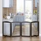 Spirich Freestanding Wire Pet Gate for Dogs, 30 inches Tall Dog Gate for The Houes, Doorway, Stairs, Pet Puppy Safety Fence,Set of Support Feet Included (Espresso, 4 Panels) ASIN: B07T8Z8NKL