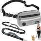 PetAmi Hands Free Dog Leash, Running Leash Belt Walking, Jogging, Waist Zipper Pouch with Poop Bag Dispenser, Dual Padded Handles, Reflective Durable Bungee Single, Heather Grey, 1 Leash