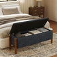 Storage Ottoman Bench, End of Bed Bench for Bedroom, 47" Boucle Upholstered Entryway Shoe Seat Bench, Holds up to 660 lb Storage Ottoman, Padded Blanket Chest Stool Foot Rest for Living Room Blue