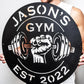 Custom Metal Dumbbell Gym Name Sign, Weightlifting Workout Room Wall Art, Personalized Home Gym Sign, Custom Gym Decor, Workout Garage