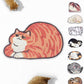 Lukamoo® Cute Cat Litter Mat (30’’x20’’), Large/L, for Kitty Litter & Cute Cat Litter Box, Litter Trapping Mat (Orange Tabby)