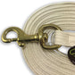 Southwestern Equine Lunge Line for Horses Cotton Horse Lunge Line with Bolt Snap & Rubber Stop (White, 24')