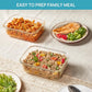 Vtopmart 2Pack 1860ml/ 63oz Large Glass Storage Containers with Lids, Meal Prep Food Container Set with Snap Airtight Lid for Baking, Microwave, Oven, Leak Proof, for Freezer, Dishwasher, Green