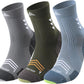 Compression Sport Running Socks: Athletic Crew Socks for Men Women Cycling Hiking Basketball Work,3 Pairs