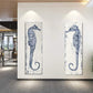 Yihui Arts Seahorse Wall Art Hand Painted Costal Paintings Blue Pictures Canvas Artwork for Living Room Bedroom Decoration