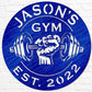 Custom Metal Dumbbell Gym Name Sign, Weightlifting Workout Room Wall Art, Personalized Home Gym Sign, Custom Gym Decor, Workout Garage
