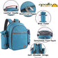 Apollo Walker Picnic Backpack Set for 2 Person with Cooler Compartment, Detachable Bottle/Wine Holder, Fleece Blanket, Plates and Cutlery Set (Teal)