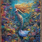 Retro Mermaid Tin Sign And I Think to Myself What a Wonderful World Vintage Metal Poster Funny Wall Art Toilet Bathroom Man Cave Bar Cafe Indoor Room Garage 12 * 16inch