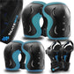 SKATEWIZ Skating Protective Gear Adults & Kids [6pc] incl. Knee Pads, Elbow Pads Wrist Guards for Roller Skating & Skateboarding