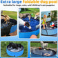 63" x 12" Foldable Dog Pool - Collapsible Hard Plastic Kiddie Pool for Dogs & Kids, Non-Slip Pet Bath Tub for Outdoor Backyard Use, Lightweight & Portable (Blue)