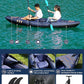 Inflatable Kayak 2 Person, Tandem Kayak, Foldable Kayaks for Adults, with Kayak Fin, 2 Aluminum Paddles, 2 Padded Seats, Hand Pump and Travel Backpack