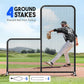 Yes4All Portable L-Screen Baseball 7x7ft with 2 Baseballs, Rubber Wheels - L Screen Baseball for Batting Cage, Protective Pitching Screen Net Double Layers, Carry Bag Included