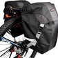 Ibera Bicycle Bag PakRak Clip-On Quick-Release All Weather Bike Panniers (Pair), Includes Rain Cover , Black