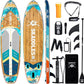 11' Inflatable Stand Up Paddle Board – Extra Wide SUP for Adults & Kids of All Skill Levels, Stable Paddleboard with Pump, Fins, Backpack, Accessories & Waterproof Phone Pouch