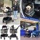 ROODO Fashion 3-in-1 Dog Cat Stroller with Detachable Carrier&Car Seat Combo Best Lightweight Folding Portable All-Terrain Travel Pet Gear Puppy Doggie Kitty Stroller for up to 30 lbs(Grey Lattice)