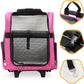 KOPEKS Deluxe Backpack Pet Travel Carrier with Double Wheels for Pets up to 18 Pounds - Pink