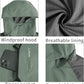 TEZO Mens Rain Jacket Waterproof with Hooded Hiking Coat Lightweight Windbreaker