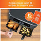 Ninja DZ201 Foodi 8 Quart 6-in-1 DualZone 2-Basket Air Fryer with 2 Independent Frying Baskets, Match Cook & Smart Finish to Roast, Broil, Dehydrate & More for Quick, Easy Meals, Grey