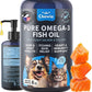 Omega 3 Fish Oil for Dogs and Cats - Healthy Skin and Coat Support Supplement - Omega 3 6 9 EPA DHA Fatty Acids - Itchy Skin, Shedding, Immunity, Joint - Wild Caught Salmon and Pollock Food Topper