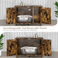 JY QAQA Cat Litter Box Enclosure,Litter Box Furniture Hidden with Barn Door,Wooden Cat Washroom Furniture,Cat House,Fit Most of Litter Box,Brown