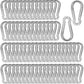 200 PCS 2'' Spring Snap Hook Carabiner, M5 3/16 Inch Galvanized Silver Steel Small Carabiner Clip, 220LBS Holding Capacity Quick Link Clip Keychain for Hammock Dog Leash & Camping Gym