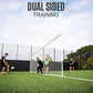 QUICKPLAY Pro Alu Training Frame - Flat Soccer Goal - Double-Sided Design - Durable Aluminum Construction - Base and Ground Stake for Multi-Surface - Available 2 Sizes Full Size Goal