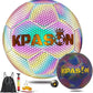 Soccer Ball, Holographic Reflective Glowing Soccer Ball for Men Women Training