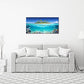 Tropical Island Coral Reef Landscape Canvas Wall Art for Living Room,Unique View Split Waterline Scenery,Beautiful Nature Summer Travel Scenic Picture Print Artwork Painting Decor,Inner Frame 30x60