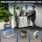 KANIS Professional Dog Washing Station - 304 Stainless Steel Pet Wash Sink & Grooming Bath Tub for Home with Ramp, Shower, Floor Grate, Storage Drawers, and Faucet for Large, Medium & Small Pets