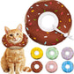 Cat Cone Collar Soft, Adjustable Cat Recovery Collar Kitten Cones to Stop Licking, Cute Donut E Collar After Surgery, Cats Neck Pillow ConeElizabethan Cones of Shame (Waterproof Brown, Small)