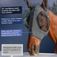 Horse Fly Mask with Ears, UV Protection Mask for Horses, Elasticity Mask with Big Mesh Eye Covers, Snug Fitting Comfortable Breathable Lightweight Dappled Gray Full Size