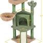 Yaheetech Cactus Cat Tree, 42in Cat Tower for Indoor Cats, Multi Level Kitten Condo Scratching Post, Cat Activity Center Pet Furniture w/Ball, Plush Perch, Platform, Basket