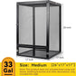 33 Gallon 360° Panoramic Foldable Reptile Terrarium Kit: Crested Gecko Tank and Reptile Cage for Superior Ventilation, Easy Feeding, Sturdiness, and Simple Assembly (Black, 26"x17"x17")