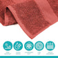 Pleasant Home Bath Towels Set of 6 (24” x 50”) 100% Cotton, 515 GSM | Lightweight, Soft & Absorbent Luxury Towels for Bathroom | for Gym, Pool & Spa | 6 Pack, Red