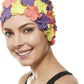 BEEMO Floral Petal Ladies Bathing Swim Cap Women Retro Swim Hat Long/Short Hair
