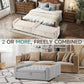Ottoman with Storage, Tufted Storage Bench for Bedroom, 48" Fabrics End of Bed Bench, Upholstered Entryway Shoe Benches with Rolled Arm & Inner Zipper, Window Ottomans Chest with Rivets, Light Grey