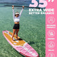 MOUSA 10‘8/11'×35" Extra Wide Inflatable Stand Up Paddle Board, Stable Paddleboard SUP for 2 People/Family, Anti-Slip Full EVA Deck, 3 Handles, 100L Backpack, All-Round Sup Board, Big Fin
