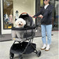 ROODO Fashion 3-in-1 Dog Cat Stroller with Detachable Carrier&Car Seat Combo Best Lightweight Folding Portable All-Terrain Travel Pet Gear Puppy Doggie Kitty Stroller for up to 30 lbs(Grey Lattice)