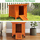 Coziwow Rabbit Hutch, Outdoor Cat House Weatherproof, Bunny Cage Indoor with Openable, Portable Small Animals Shelters with Nonslip Ramp for Hideout Rabbits/Feral Cats/Chicken/Small Animals-Orange