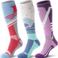 3 Pairs Merino Wool Ski Socks Thermal Warm Winter Thick Knee High Snowboarding Skiing Socks for Women Men