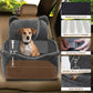 Dog Car Seat Booster with Waterproof Cover, Memory Foam, Small/Medium Dog Bed for Car Back Seat for Travel, Grey, 2 Safety Belt