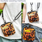 Dog Treat Pouch for Pet Walking and Training with Clicker Poop Bags and Double Bag Design Small Fanny Zipper Pack Holder for Puppy Snack Dispenser Kit for Leash and Outdoor Use Leopard Print