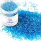 TWINKLING High Luster Round Fire Glass Stones Marbles Beads Gems for Fire Pit Vase Fillers Crafts Aquarium Garden Decoration, 3-6mm, 1-Pound Jar (Ocean Blue)