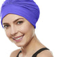 BEEMO Swim Caps for Women Swimming Turban Polyester Latex Lined Pleated for Ladies
