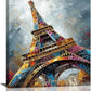 Paris Eiffel Tower Wall Art Paris Architecture Canvas Wall Decor Europe City Eiffel Tower Pictures Painting Print Artwork Framed Decorations Gifts for Living Room Bedroom Office 20"x24"