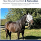 Plus-Size Horse Mask Without Ears | 95% UV Eye Protection | Built-in Visor | Breathable, Lightweight Mask | Adjustable Fit for Comfort Horse (Large Size)