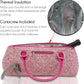 Wine Clutch Bag (Thermal Insulated) Trendy Women’s Carry Tote | Holds Red & White 750mL Bottles | Trendy Fashion | Incl. Portable Waiter-Style Corkscrew (Pink Tweed)