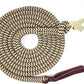 Double Braid Lead Rope with Eye Splice Loop, 12-14FT Lengths (Brown with Beige, 12 ft.)