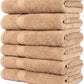 Pleasant Home Bath Towels Set of 6 (24” x 50”) 100% Cotton, 515 GSM | Lightweight, Soft & Absorbent Luxury Towels for Bathroom | for Gym, Pool & Spa | 6 Pack, Mocha